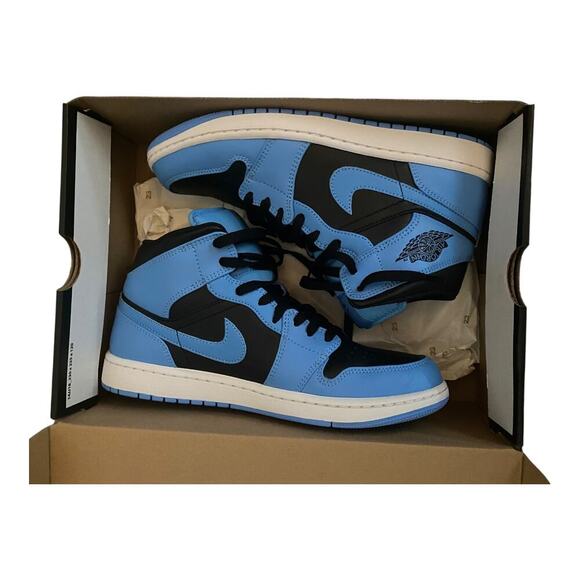 Nike Air Jordan 1 Mid University Blue Black DQ8426-401 Mens US 9.5 UNC Authentic main image 8